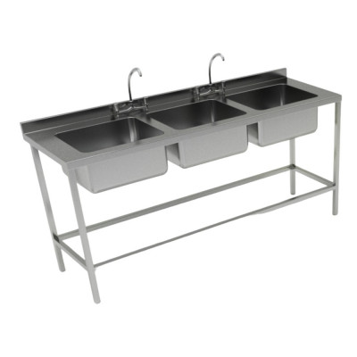 LAVAFONDO 3TZ S/S 190X60CM C/DESAGUE VS196BM3 BC-BIG COOK