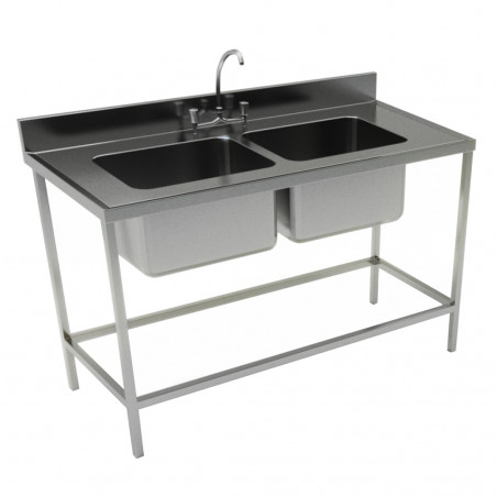 Lavafondo 2 Tazas S/Secador 140x60cm C/Desagüe BC-BIG COOK