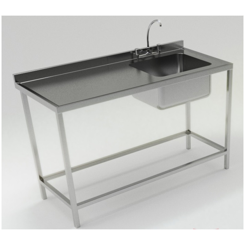 LAVAFONDO 1TZ S/I 140X60CM C/DESAGUE BC-BIG COOK