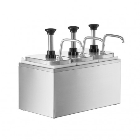 DISPENSADOR DE SALSA 3 DEP 6LT  INOX 36X20X33CM HSL-203 BIG CHEF