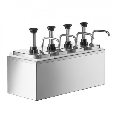 DISPENSADOR DE SALSA 4 DEP 8LT INOX 47,5X25,5X32,5CM HSL-204 BIG CHEF