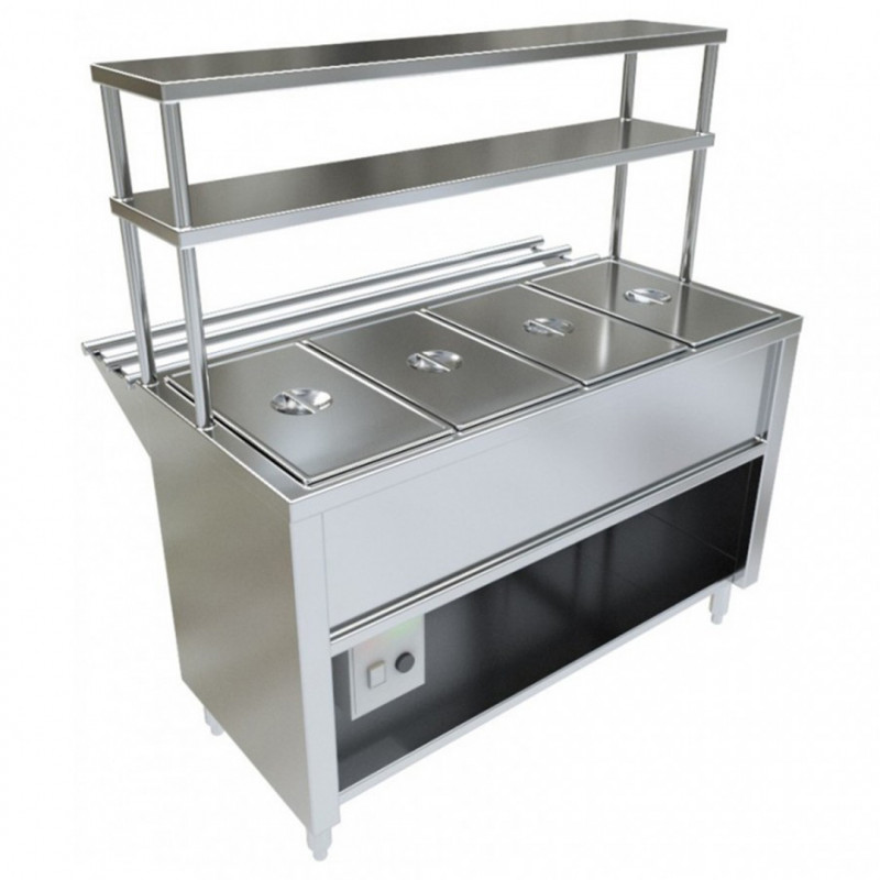 Baño Maria 4dep 143x60x70cm THBMGN4A-EN 220v Bc-Big Cook