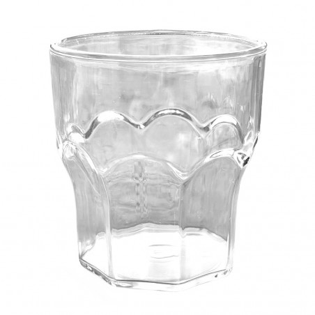 Vaso bajo facetado 260ml policarbonato Ø8X8.5CM