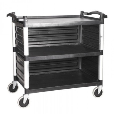 Carro Servicio 3Niv Cerrado 98X53X93Cm Plast Negro