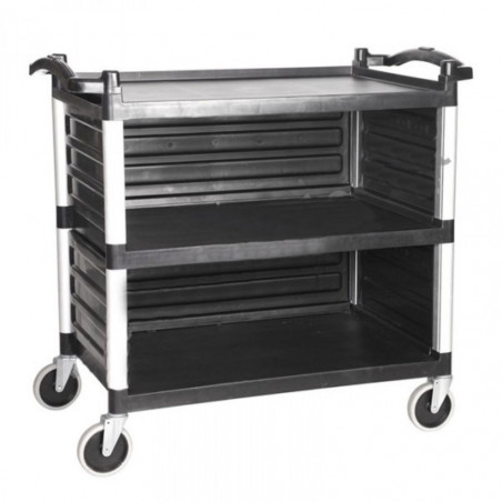 Carro Servicio 3Niv Cerrado 98X53X93Cm Plast Negro