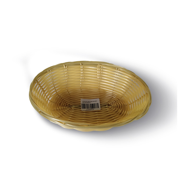 Cesta Polyrattan Ovalada Beige | 18x12x5cm