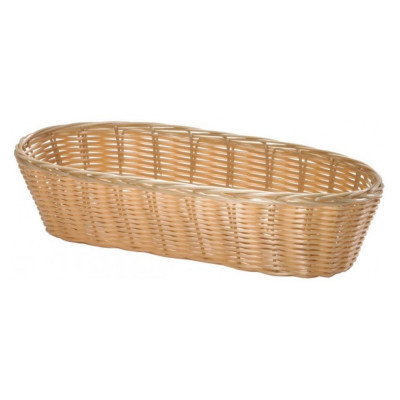 Cesta Polyrattan Ovalada Beige | 38x15x7.6cm