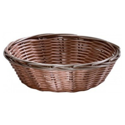 Cesta Polyrattan Redonda Marrón | Ø17.8x5cm