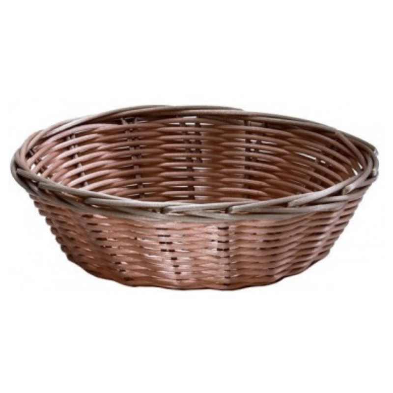 Cesta Polyrattan Redonda Marrón | Ø17.8x5cm