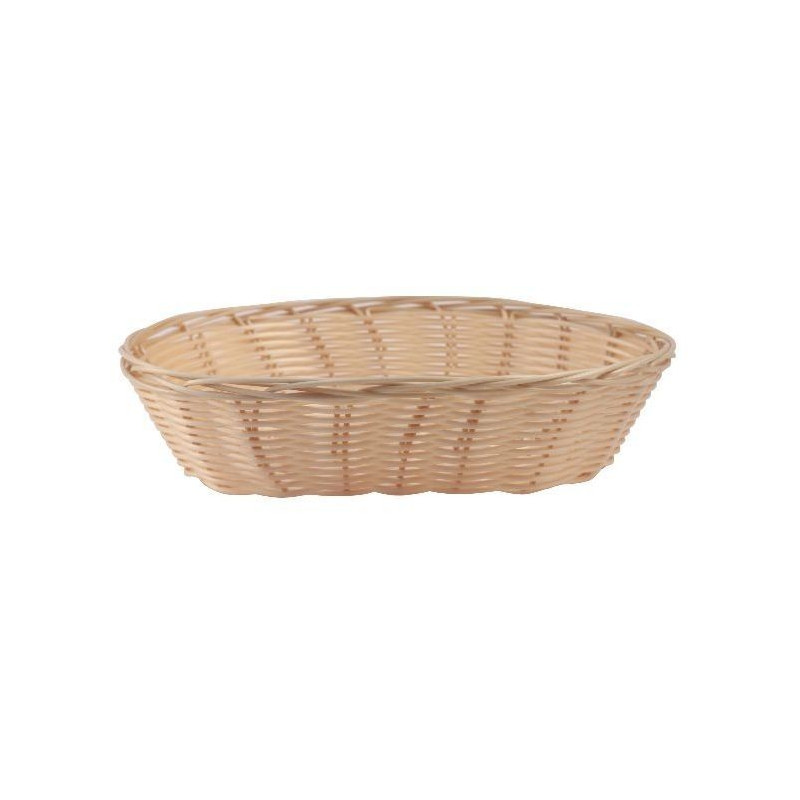 Cesta Polyrattan Ovalada Beige | 25x17x6cm