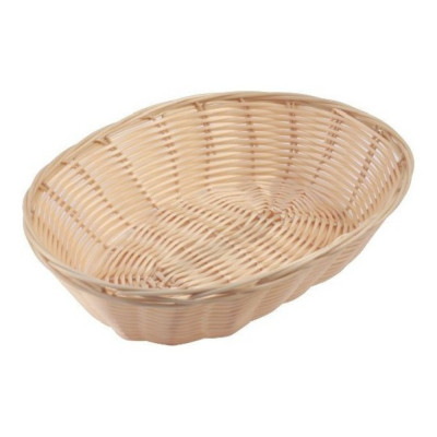 Cesta Polyrattan Ovalada Beige | 25x17x6cm