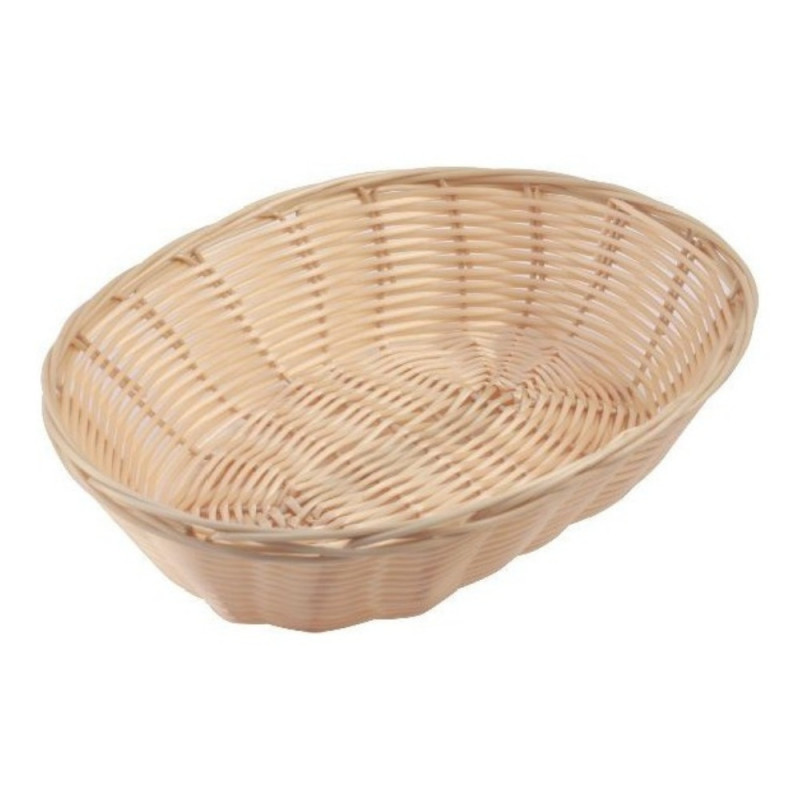 Cesta Polyrattan Ovalada Beige | 25x17x6cm