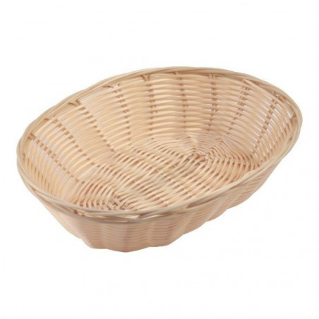 Cesta Polyrattan Ovalada Beige | 25x17x6cm