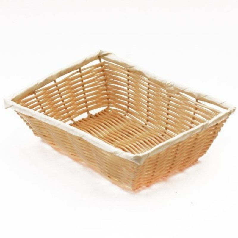 Cesta Polyrattan Rect 25X18X7Cm Beige