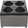 Organizador Cubiertos 4 Cilindros 31x26x19cm Inoxidable