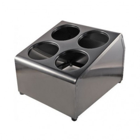Organizador Cubiertos 4 Cilindros 31x26x19cm Inoxidable
