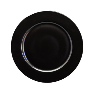 Set plato 28cm 3 piezas porcelana negra Eclipse