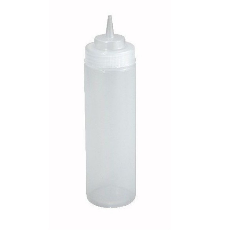 Botella Salsa 6 Unidades 470ml Plástico Transparente Boca Ancha | Winco