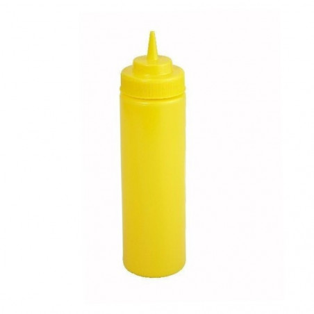 Botella Salsa 6 Unidades 470ml Plástico Amarillo Boca Ancha | Winco