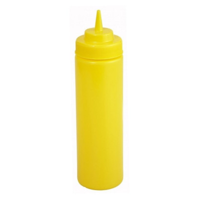 Botella Salsa 6 Unidades 700ml Plástico Amarillo Boca Ancha | Winco