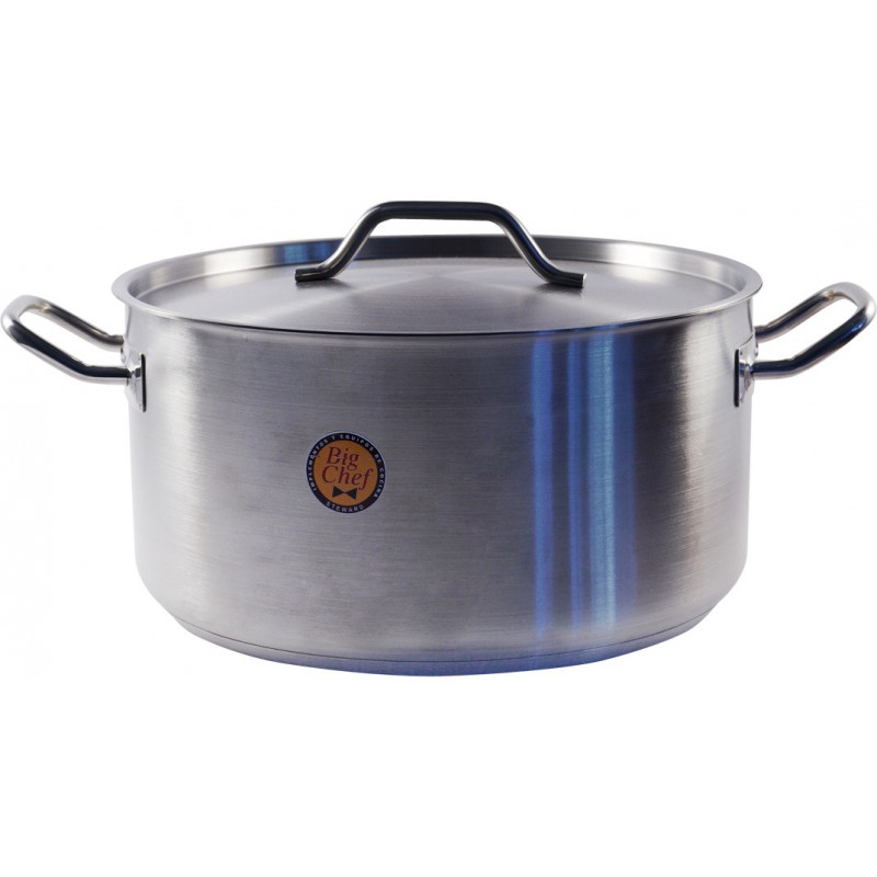 CACEROLA INOX 304 MEDIA Ø32X16CM 12LTS C/ASAS INOX 304 1.0MM F/DIFUSOR BIG CHEF