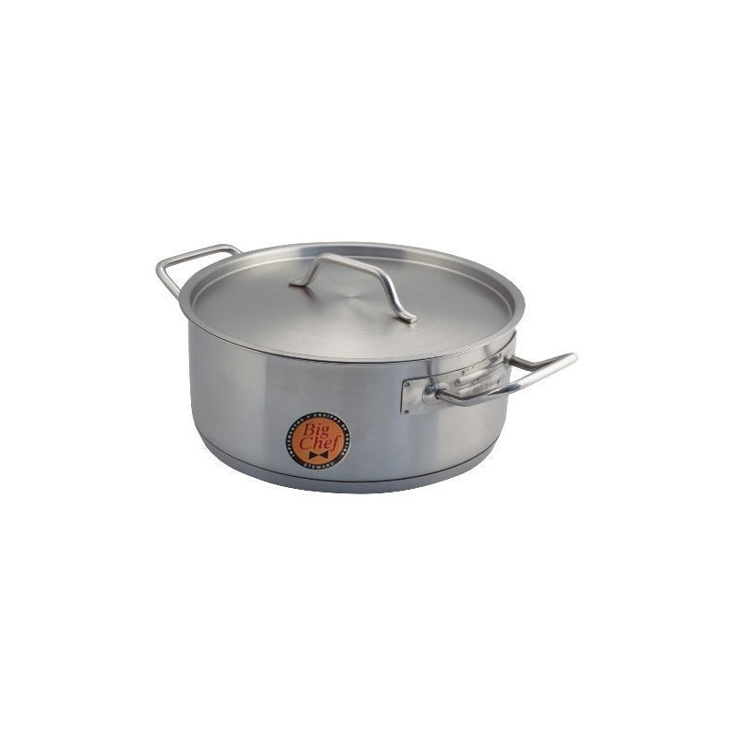 Cacerola Media Acero Inoxidable 5L con Tapa Big Chef