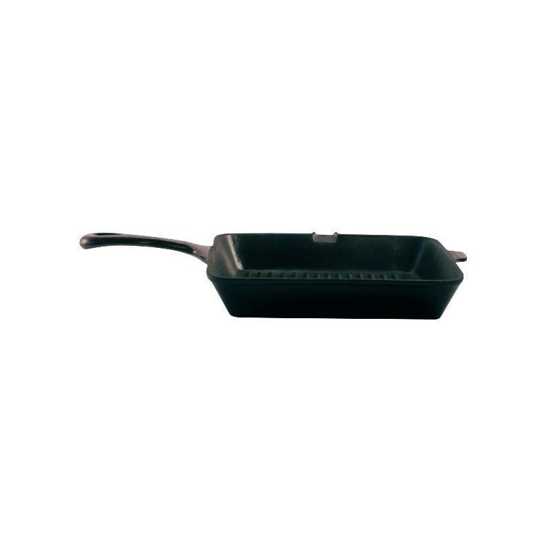 Grill Acanalado 26X26Cm Fierro Fundido 3.5Mm Esmalte Negro B