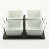 Salsera Cuadrada Castello | Set 4 Pocillos Porcelana de 8,5cm