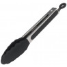 Tenaza Cocina Retractil 22Cm Inox C/Puntas Silicona Negra