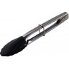 Tenaza Cocina Retractil 18Cm Inox C/Puntas Silicona Negra