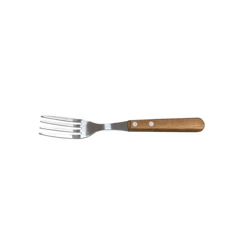 Tenedor Mesa Bbq Inox/Mango Madera Castaño 3Pzs