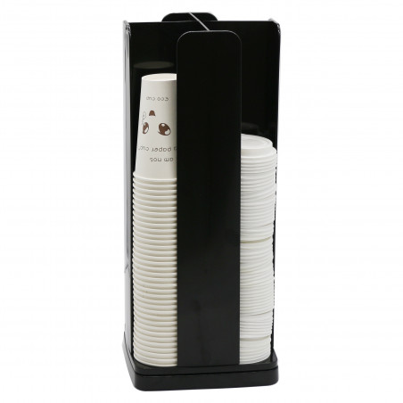 ORGANIZADOR ROTATIVO VASOS/TAPAS PLAST NEGRO 21X21X50CM JD-86217 NSF©