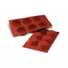 MOLDE BRIOCHETA BAJO SILICON TERRACOTA 6 CAVIDADES Ø79X30MM SILIKOMART SF035