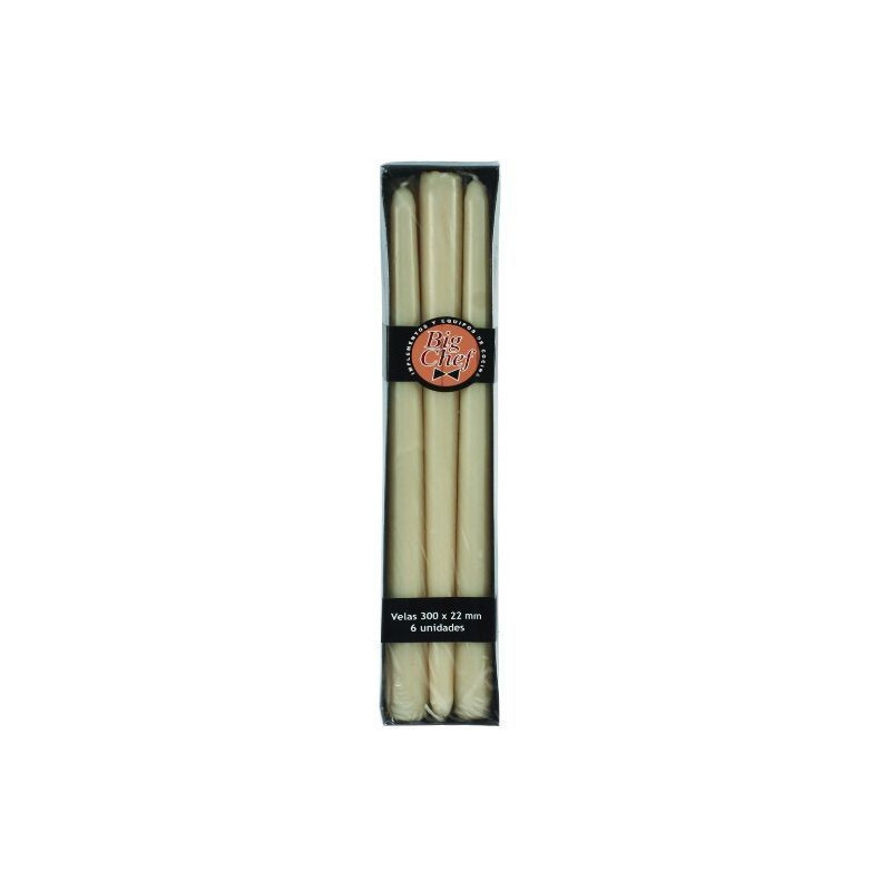 Vela Conica Marfil 30Cm 6Pzs Big Chef