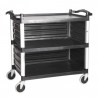Carro Servicio 3Niv Cerrado 98X53X93Cm Plast Negro