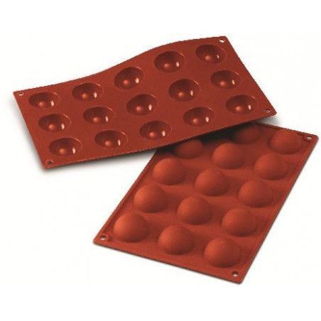 Molde Silicon 15 Media Esferas Ø4X2Cm Silikomart