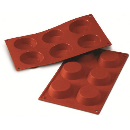 MOLDE TARTALETA SILICON TERRACOTA 6 CAVIDADES Ø70X20MM SILIKOMART SF016