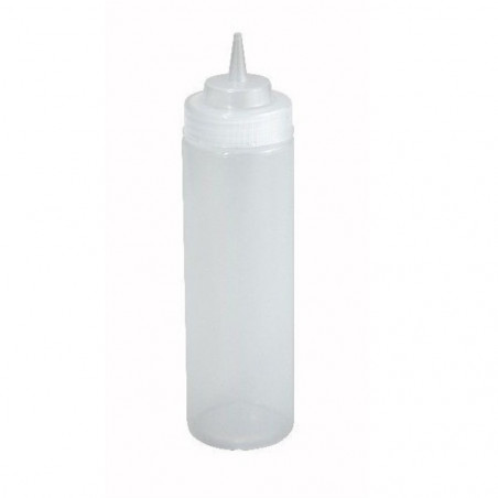 Botella Salsa 6 Unidades 470ml Plástico Transparente Boca Ancha | Winco