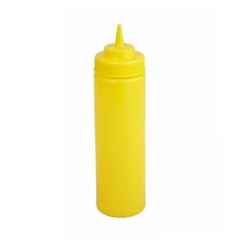Botella Salsa 6 Unidades 470ml Plástico Amarillo Boca Ancha | Winco