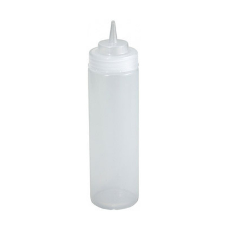 Botella Salsa 700ml Boca Ancha Plástica Transparente | Winco