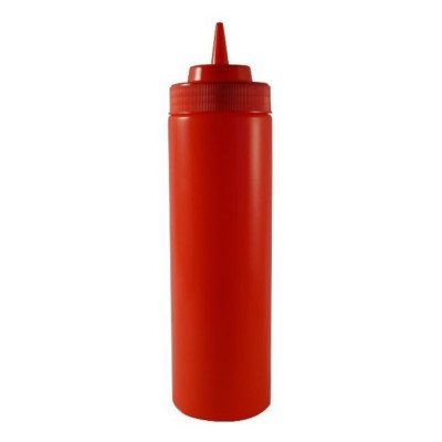 Botella Salsa 6 Unidades 700ml Plástico Roja Boca Ancha | Winco
