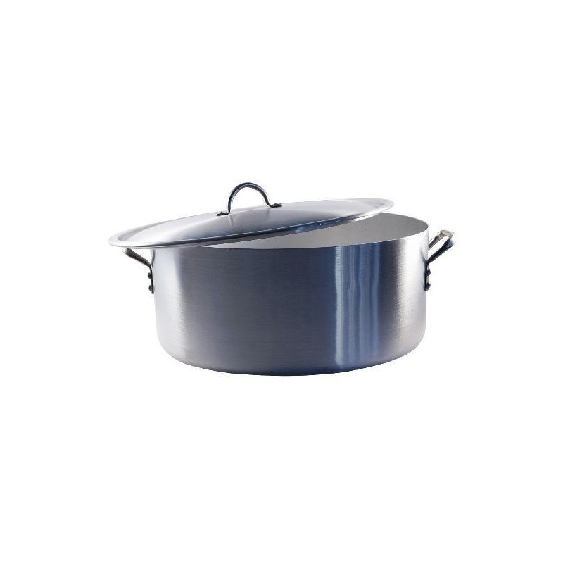 Cacerola Baja 20L Alum 2.4Mm Ø38Cm C/Tapa