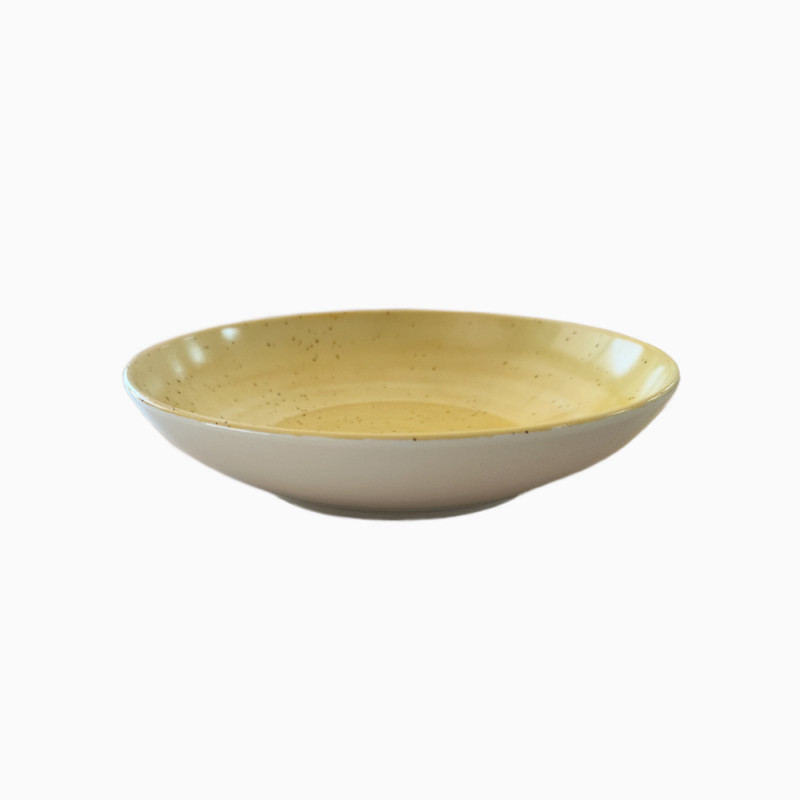 SET 3 PLATO FUSION HONDO RDO 23CM PORC AMARILLO