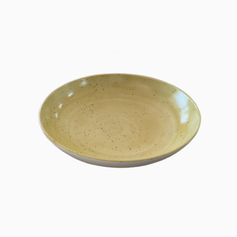 SET 3 PLATO FUSION HONDO RDO 23CM PORC AMARILLO