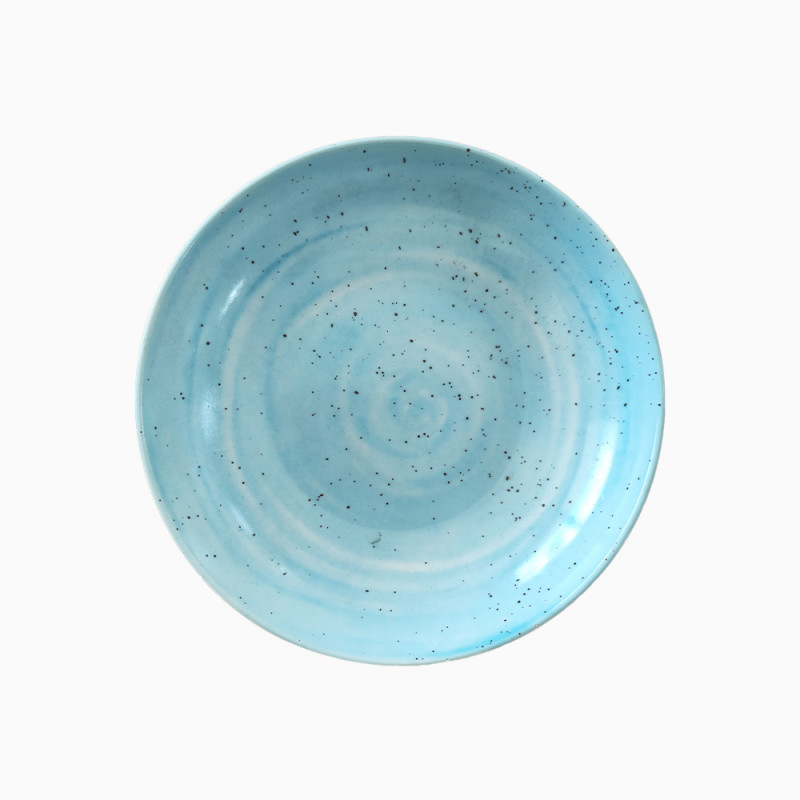 SET 3 PLATO FUSION HONDO RDO 23CM PORC CELESTE