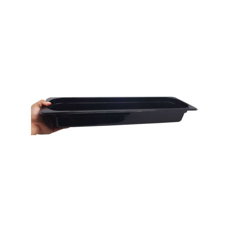 Depósito gastronorm 2/4 10cm policarbonato negro Gplast
