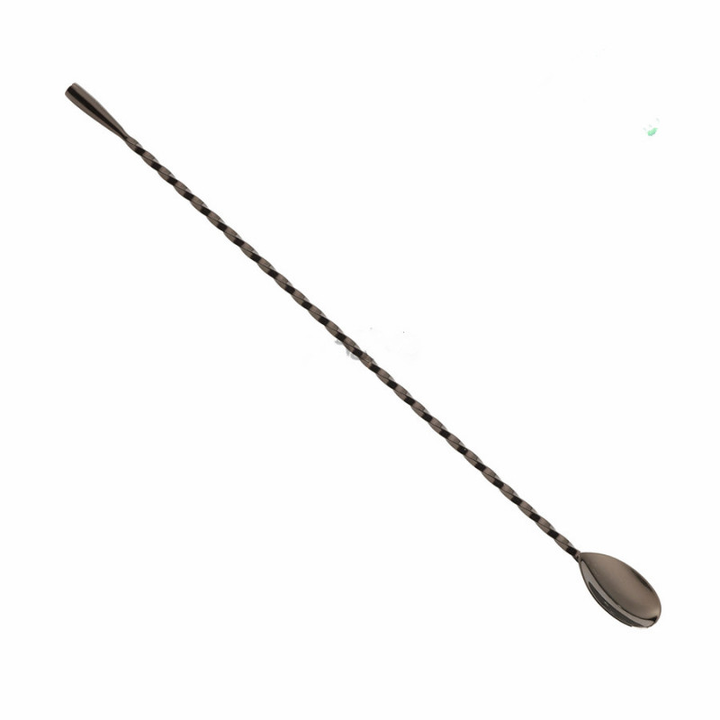 Cuchara de Cocteleria Acero Negro 30cm Barkeeper