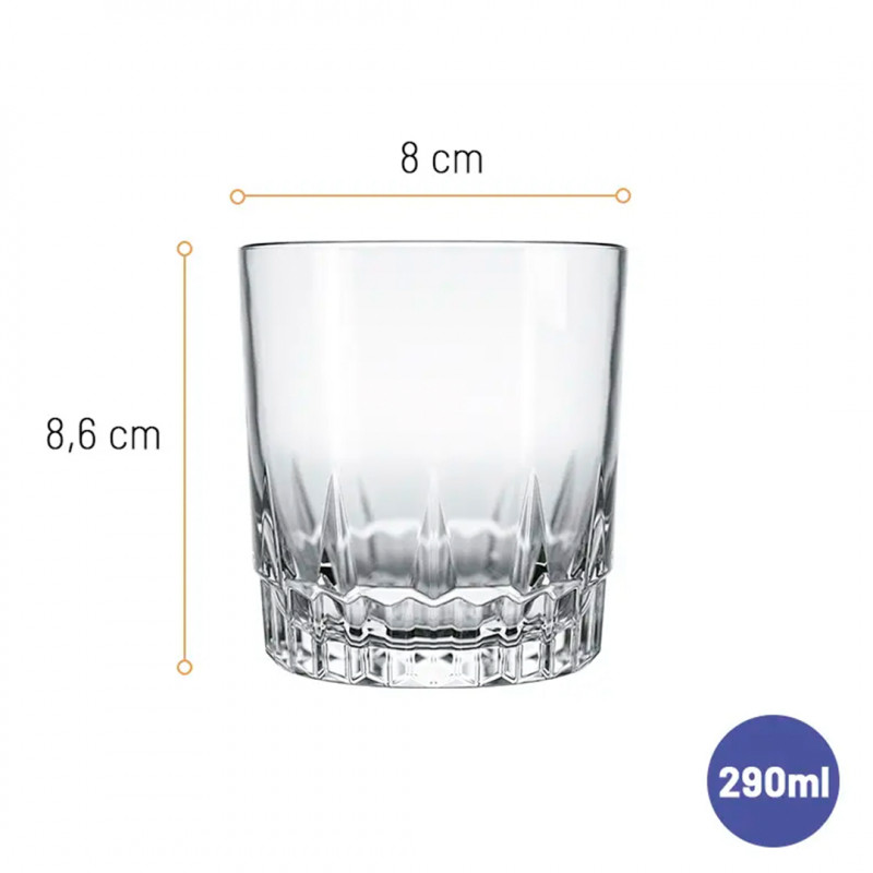 Set vasos whisky 290ml Vegas 24 unidades