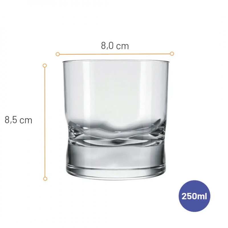 Set vasos whisky 250ml Dinho 6 unidades