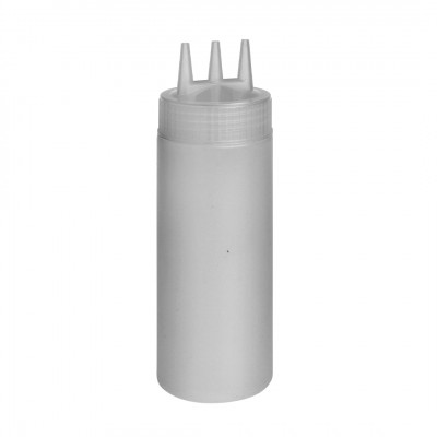 BOTELLA SALSA PLAST TRANSP TRIPLE BOCA 470ML/16OZ BOCA ANCHA JD-JSP16-C NSF©